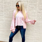 Oversized Pink Bubble Sleeve Top