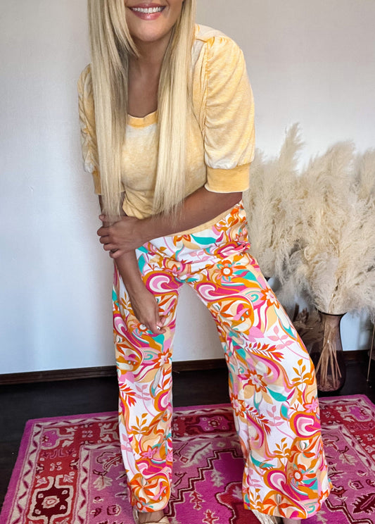 Floral Wide Leg Pants