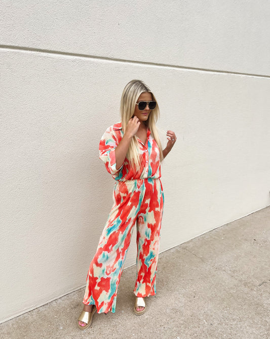 Bold Flowy Jumpsuit